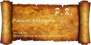 Panics Krizanta névjegykártya